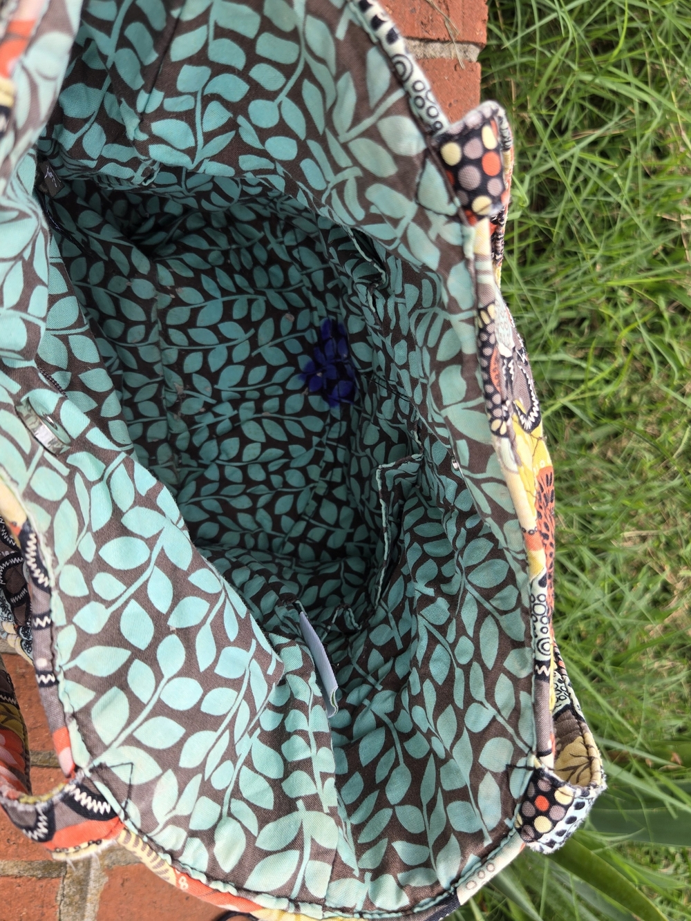 Vera Bradley Flower Tote Bag  & Wallet Quilted Floral Purse Retired Boho Hippie - Picture 4 of 4